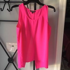 Split back hot pink tank